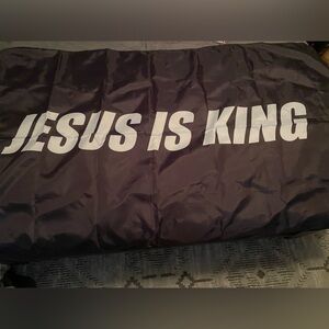 Jesus is king room flag